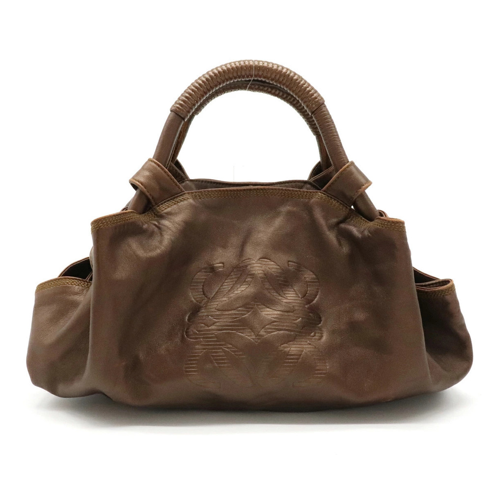 Loewe Anagram Nappa Aire Mistral Handbag Leather Metallic Brown